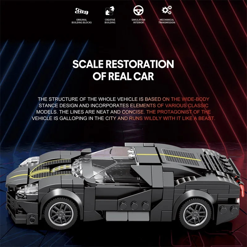 1:24 Scale Speed Sport Car Model – Classic Racing Vehicle Building Blocks