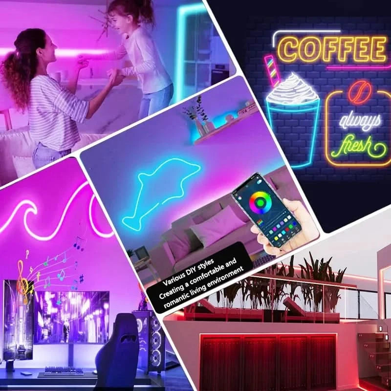 RGB Neon LED Strip Light – Waterproof USB Strip with Tuya App Smart Control