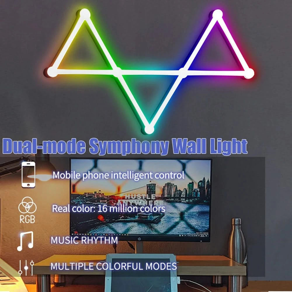 Smart RGB Wall Lamp WIFI LED Night Light - DIY Splicing, Music Sync