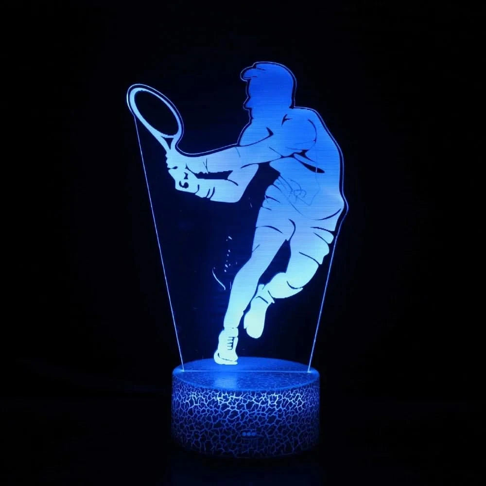 Acrylic Tennis 3D Illusion Lamp LED Night Light for Kids Bedroom Decor