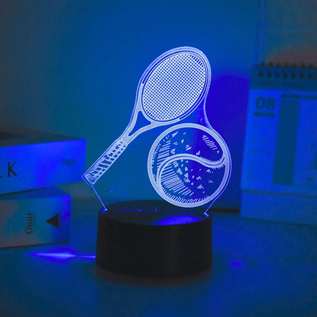 Novelty Tennis 3D Night Light, Sports Enthusiast Gift for Bedroom Decor