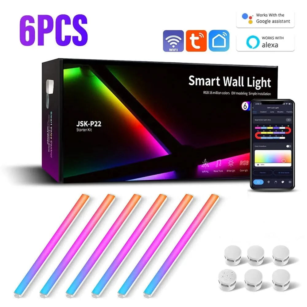 Smart RGBIC LED Light Bar – DIY Wall Lamp for Gaming & TV Backlight