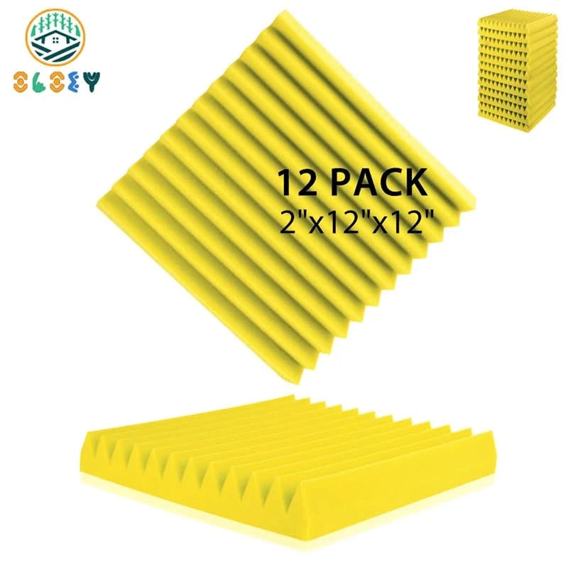 12-Pack Soundproof Foam Panels – Acoustic Wall Panels for Studio & Home