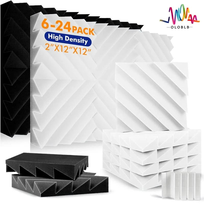 Acoustic Treatment Foam Panels - 6/12/24 Pcs Sound Isolation Wall Pads