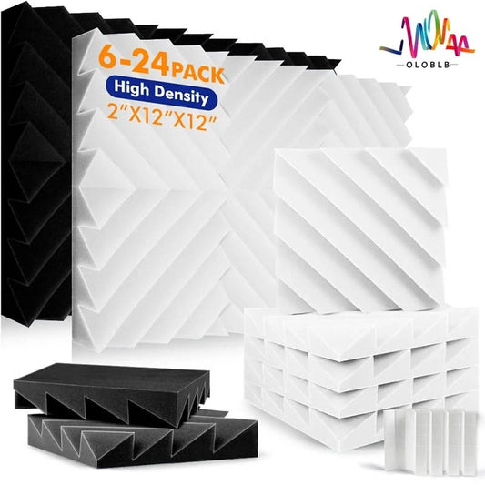 Acoustic Treatment Foam Panels - 6/12/24 Pcs Sound Isolation Wall Pads