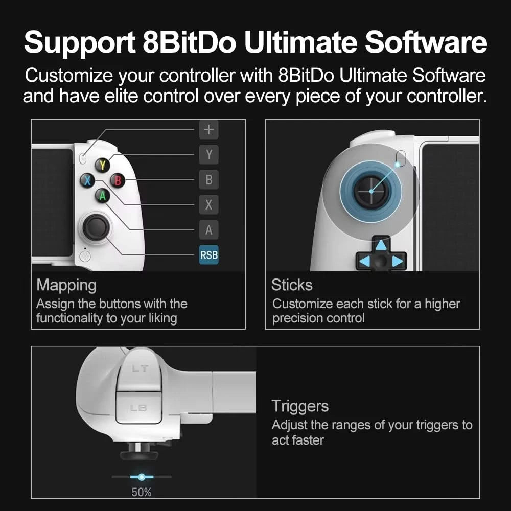 8BitDo Ultimate - Mobile Gaming Pad w/Hall Effect Triggers
