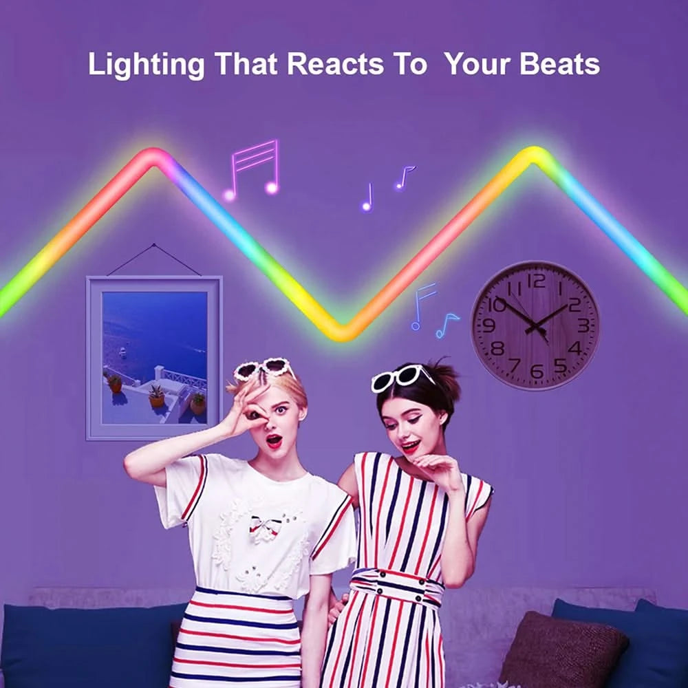 Smart TuYa Wifi RGB LED Wall Lights - Music Sync for Bedroom & Gaming
