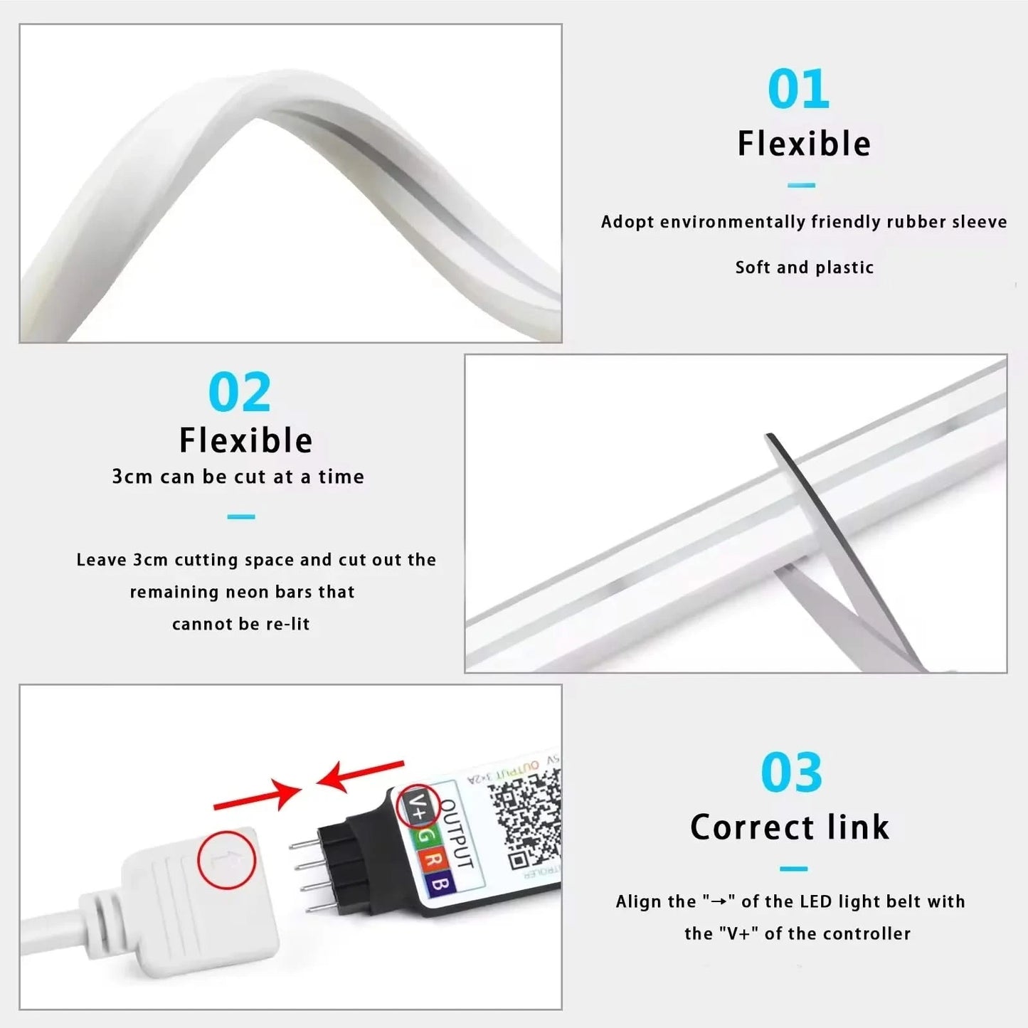 RGB Neon LED Strip Light – Waterproof USB Strip with Tuya App Smart Control