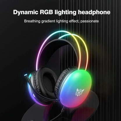 ONIKUMA X25 Gaming Headset mit RGB-Beleuchtung und Mikrofon für PS4/PS5