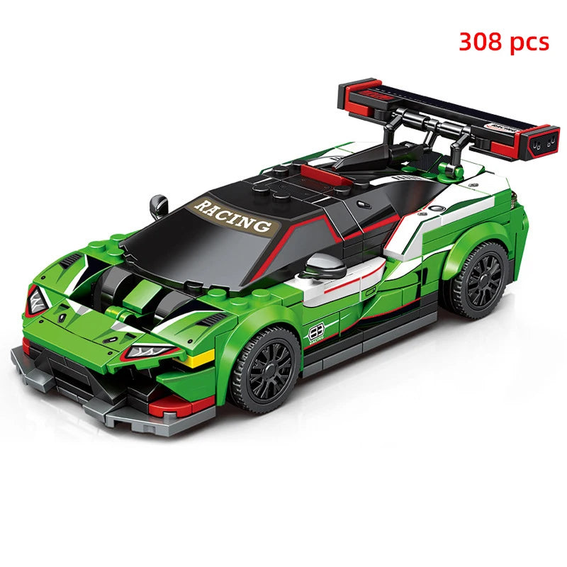 City Speed Champion Car Racing Building Blocks – MOC Garage Vehicle Toy