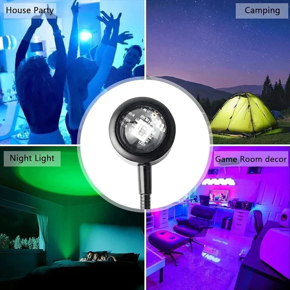 USB Sunset Lamp LED Rainbow Projector - Night Light for Home Decor