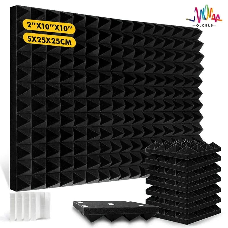 Acoust Insulation Foam Wall Panel - 12Pcs Self-Adhesive Soundproof Pad