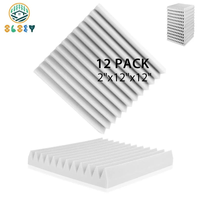 12-Pack Soundproof Foam Panels – Acoustic Wall Panels for Studio & Home