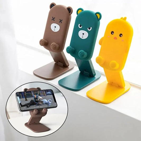 Cartoon Animal Mobile Phone Desktop Bracket Mini Portable & Foldable