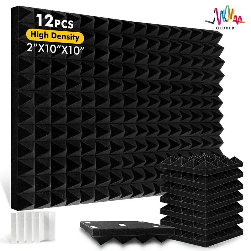 Acoust Insulation Foam Wall Panel - 12Pcs Self-Adhesive Soundproof Pad