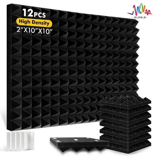 Acoust Insulation Foam Wall Panel - 12Pcs Self-Adhesive Soundproof Pad