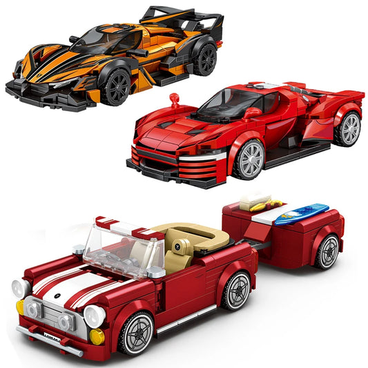 City Speed Champion Car Racing Building Blocks – MOC Garage Vehicle Toy