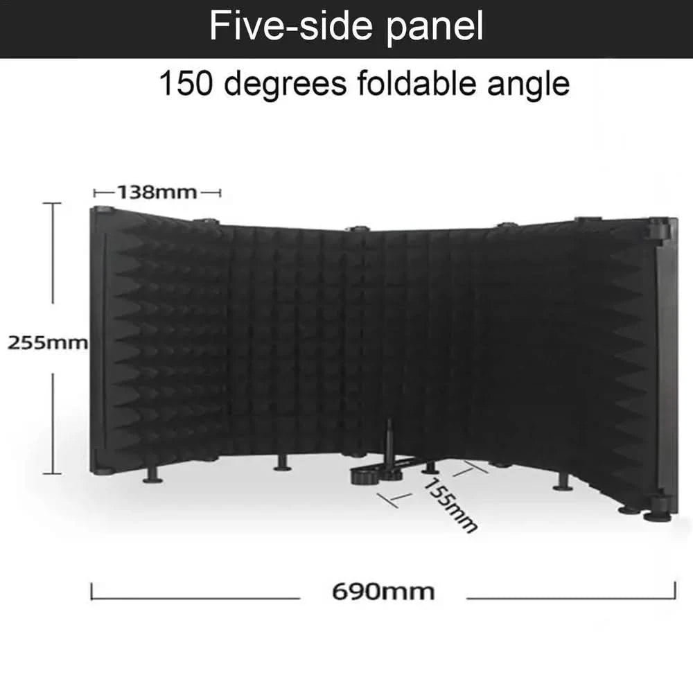 Professional Microphone Isolation Shield – Studio Sound Absorption Foam