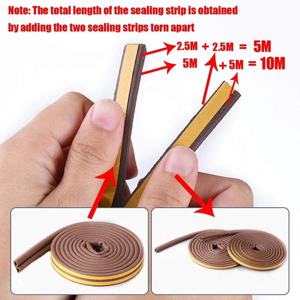 Self-Adhesive Acoustic Rubber Foam Door Insulation Seal Strip Weatherstrip