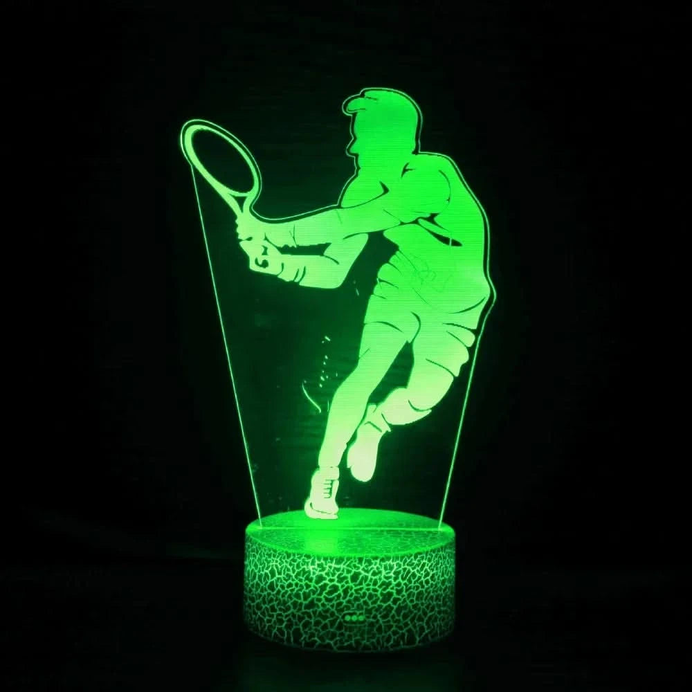 Acrylic Tennis 3D Illusion Lamp LED Night Light for Kids Bedroom Decor