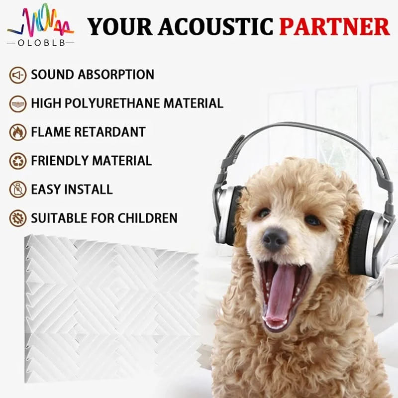 Acoustic Treatment Foam Panels - 6/12/24 Pcs Sound Isolation Wall Pads
