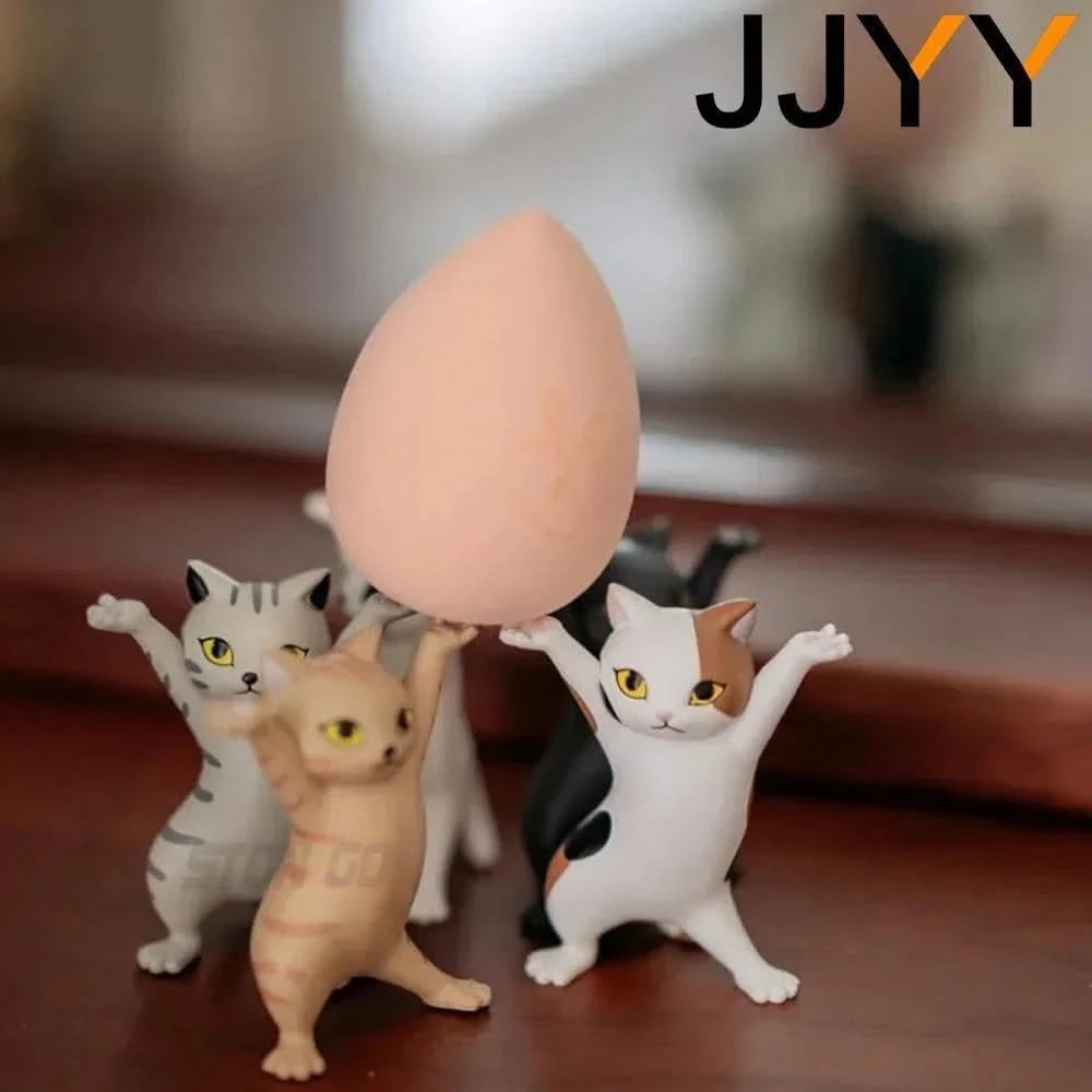 JJYY Cat Statue Pencil Holder - Cute Animal Desktop Decoration