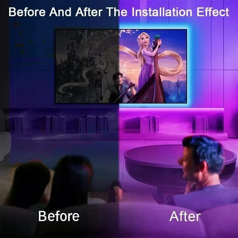 USB RGB LED Strip Lights – APP Controlled Color-Changing Tape Light for Home Decor