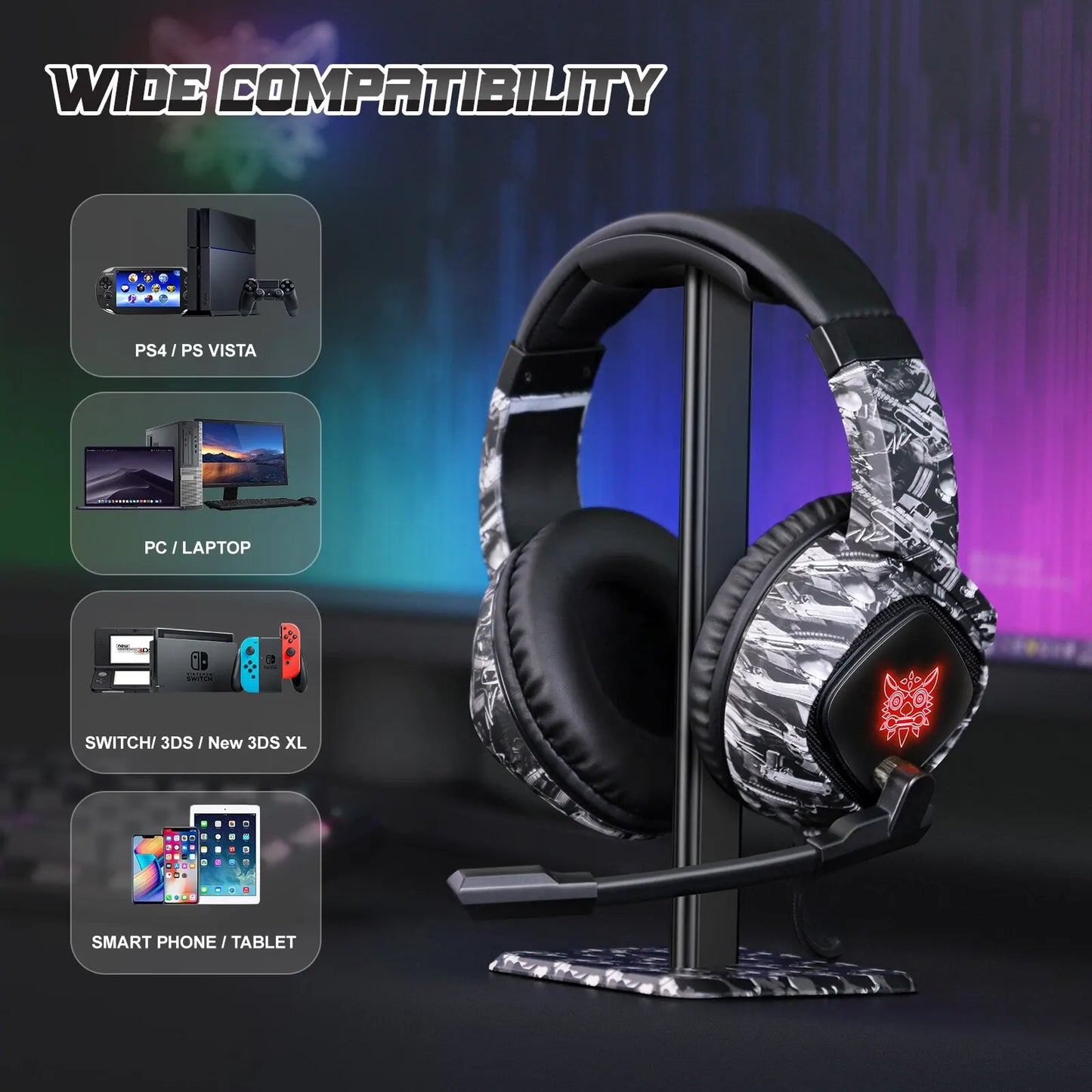 ONIKUMA K19 Wired Gaming Headset with Mic – Noise Cancelling Stereo Sound