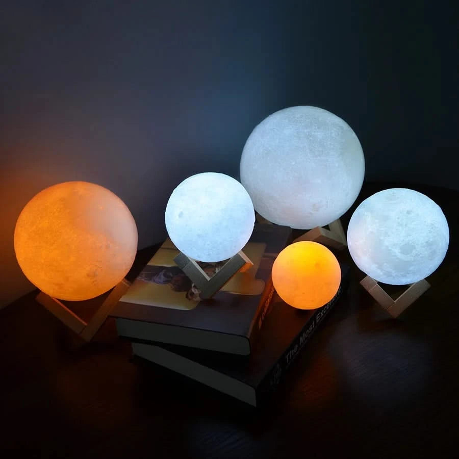 3D Moon & Star LED Touch Night Light – Rechargeable Colorful Lamp for Kids