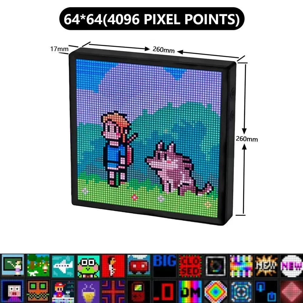 LED Pixel Matrix Smart Display 64x64 RGB Panel – DIY Art & Room Decor