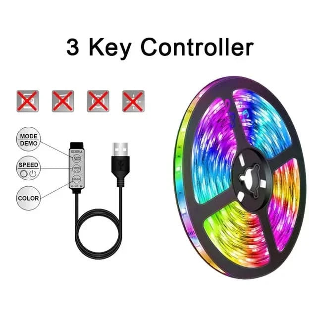 USB RGB LED Strip Lights – APP Controlled Color-Changing Tape Light for Home Decor