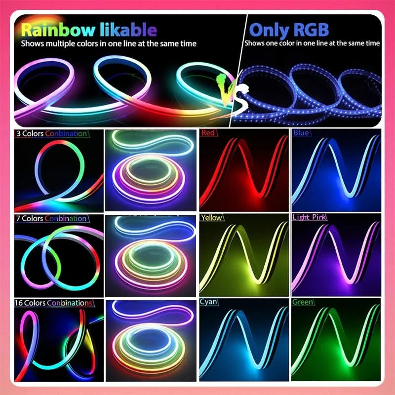 TUYA Neon LED Strip Lights RGBIC Dreamcolor with Music Sync for Room