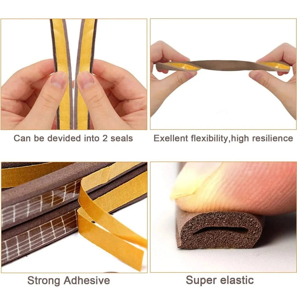 Self-Adhesive Acoustic Rubber Foam Door Insulation Seal Strip Weatherstrip