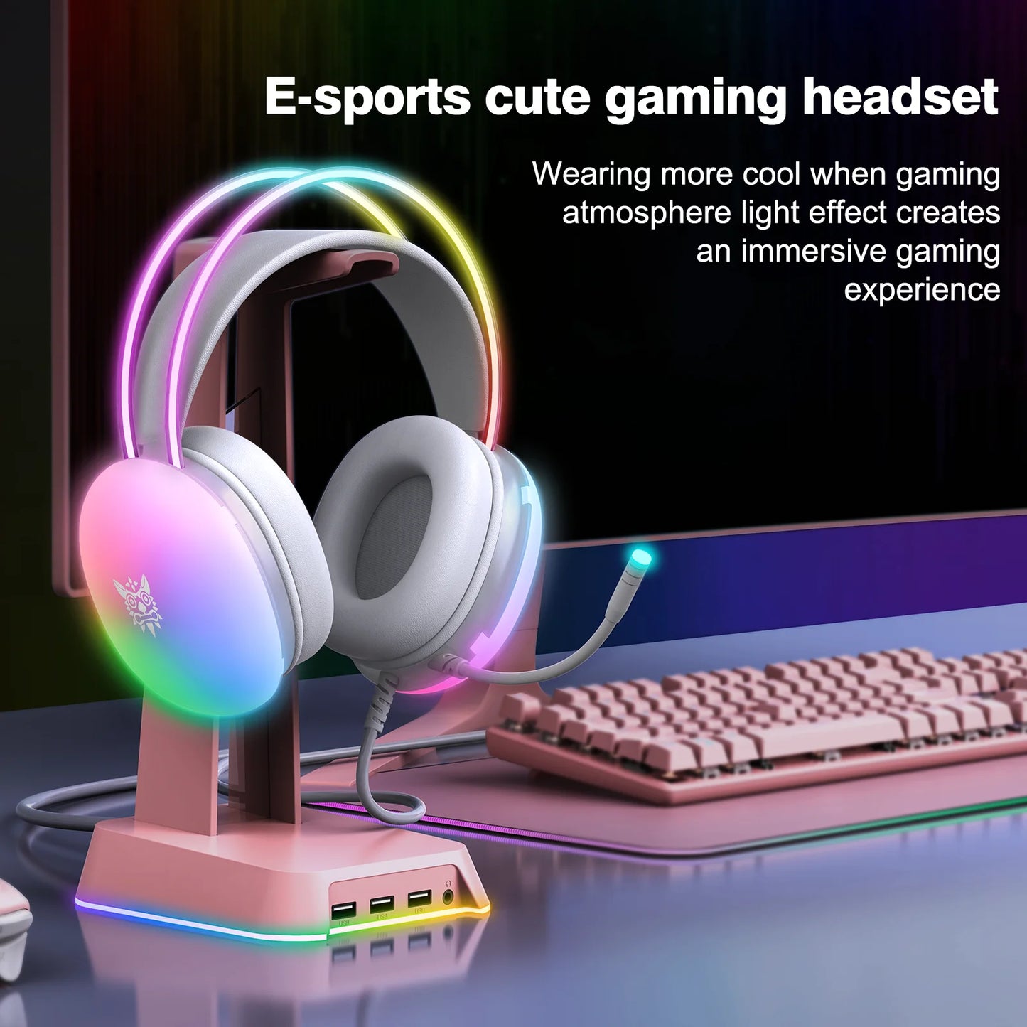 ONIKUMA Gaming Headphones - Full RGB Lighting, Mic