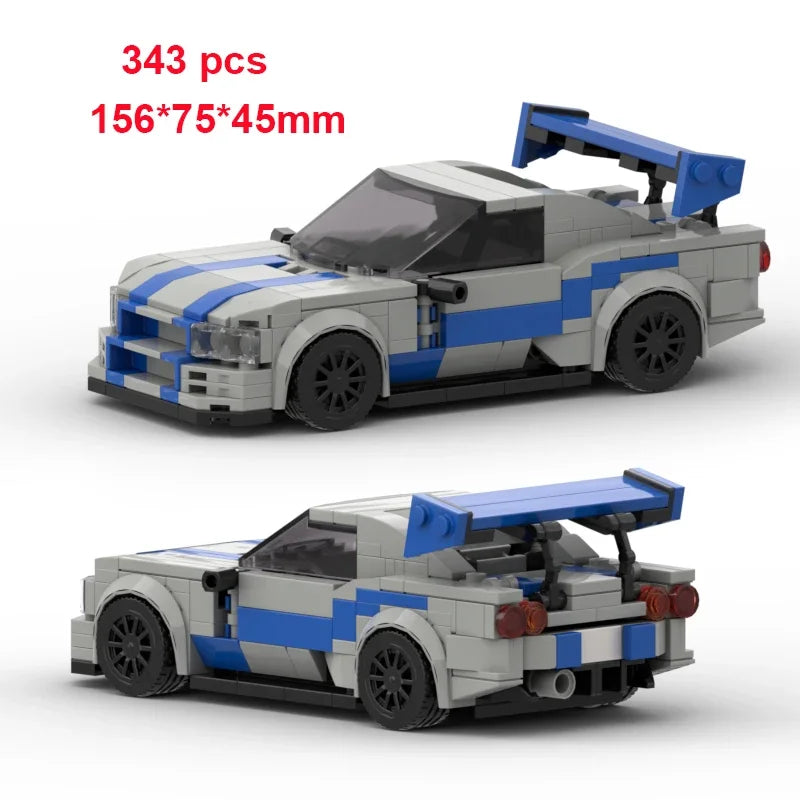 City Speed Champion Car Racing Building Blocks – MOC Garage Vehicle Toy
