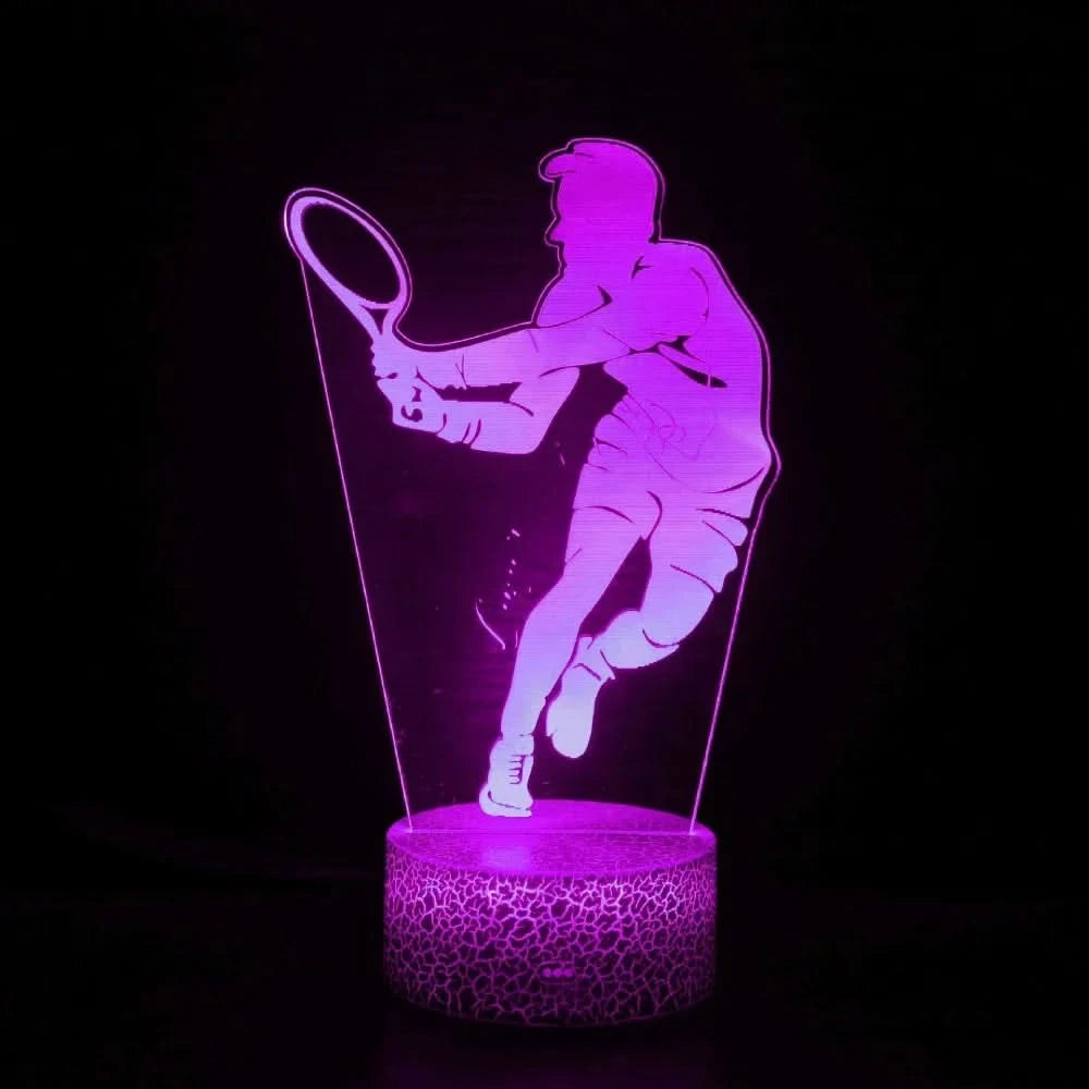 Acrylic Tennis 3D Illusion Lamp LED Night Light for Kids Bedroom Decor