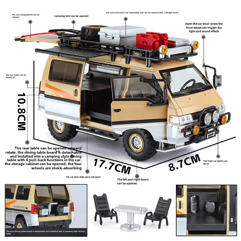 1/24 Mitsubishi Delica Alloy Off-road Vehicle Diecast Toy Model