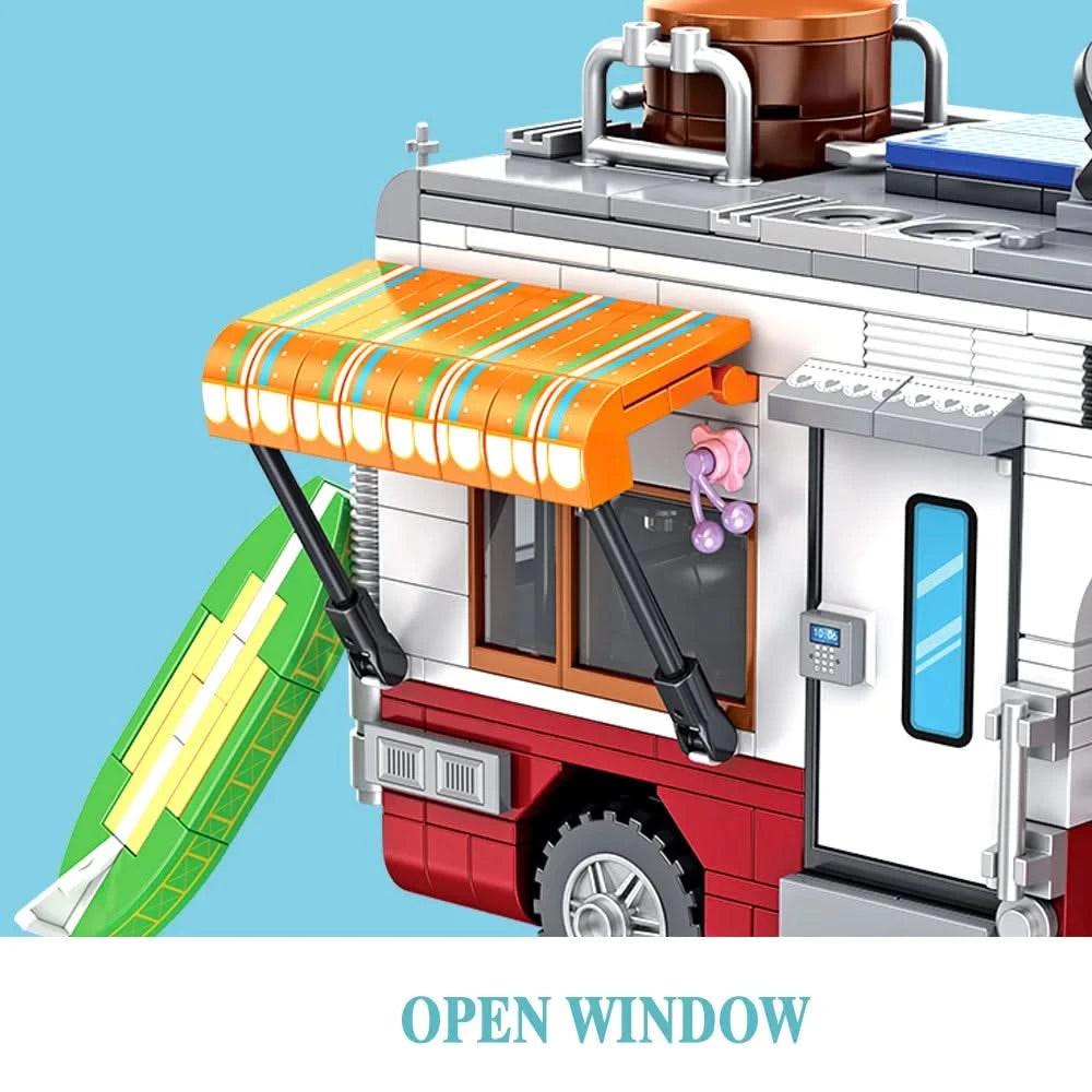 927PCS Lighting Camper-Van Building Set – Construction Bricks for Teens & Adults