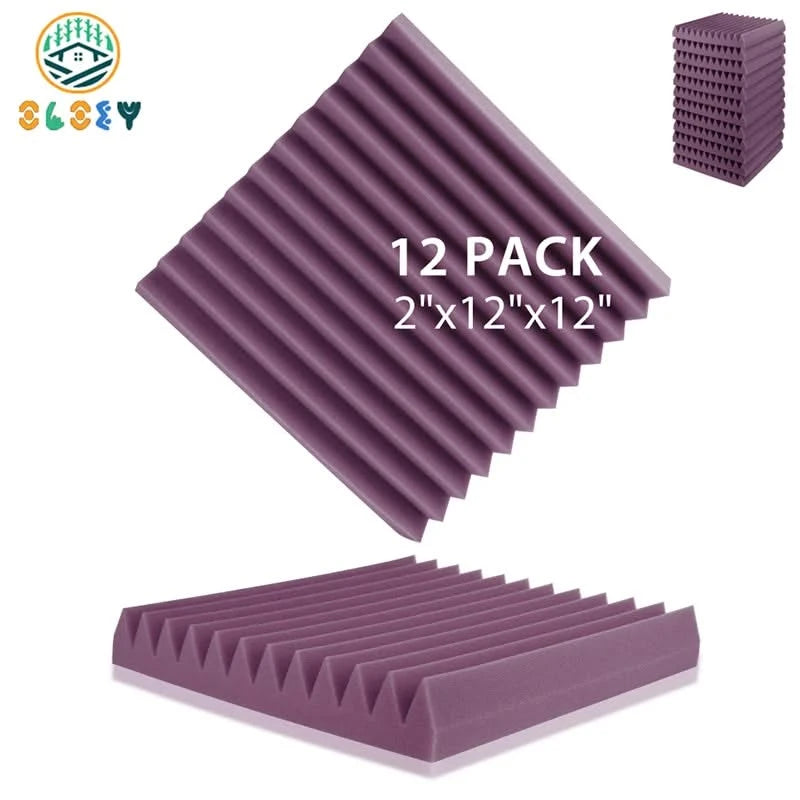12-Pack Soundproof Foam Panels – Acoustic Wall Panels for Studio & Home