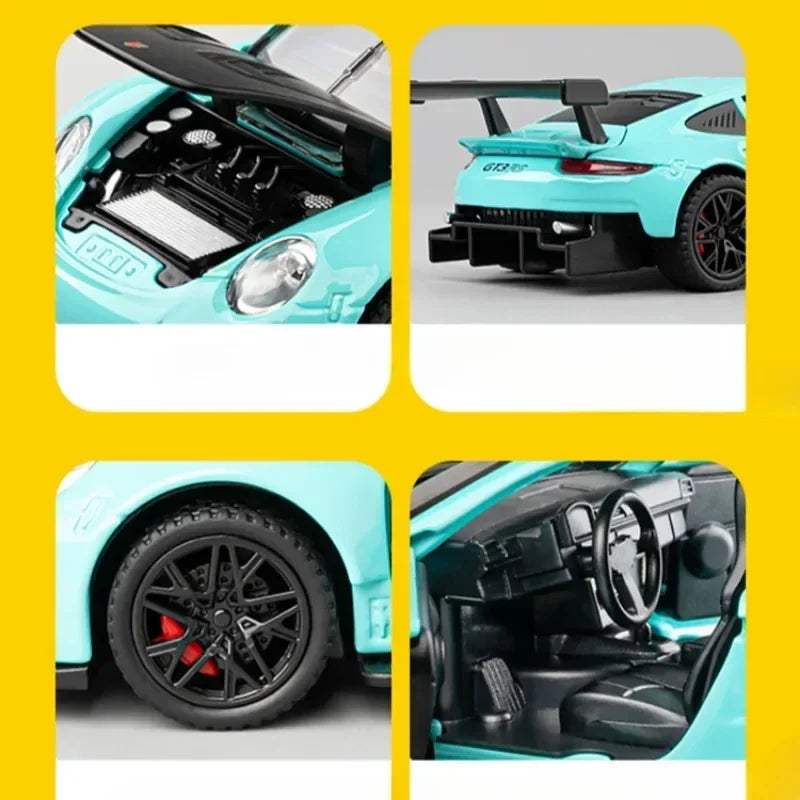 Diecast Miniature Voiture 1/32 Scale 911 GT3RS Sport Car Model Toy