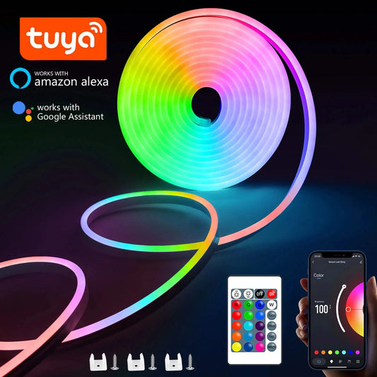 RGB Neon LED Strip Light – Waterproof USB Strip with Tuya App Smart Control