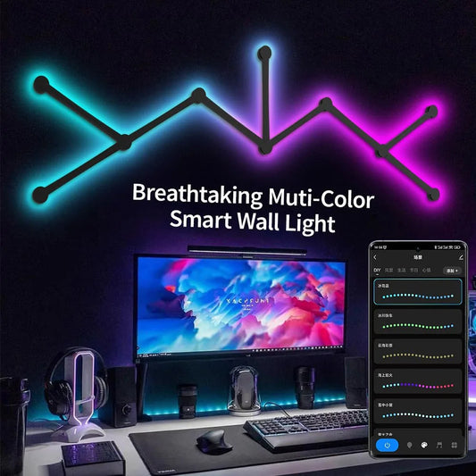 Smart RGBIC LED Light Bar – DIY Wall Lamp for Gaming & TV Backlight