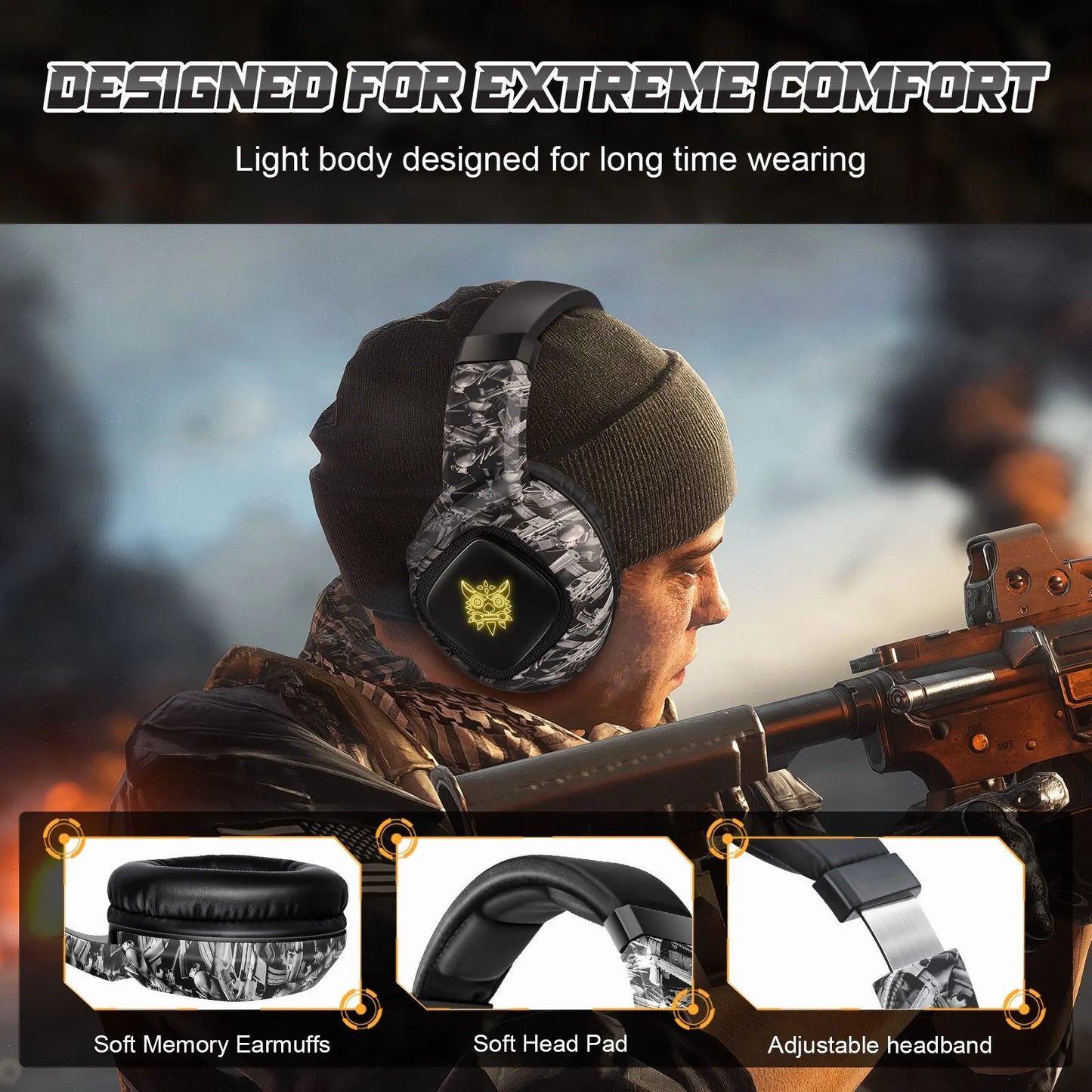 ONIKUMA K19 Wired Gaming Headset with Mic – Noise Cancelling Stereo Sound