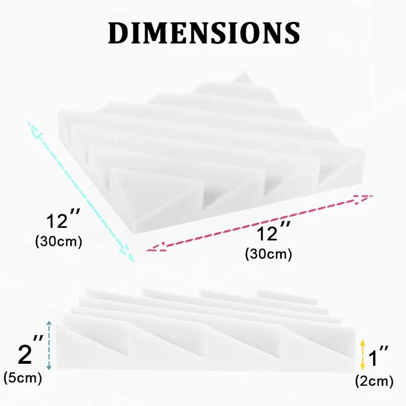 Acoustic Treatment Foam Panels - 6/12/24 Pcs Sound Isolation Wall Pads