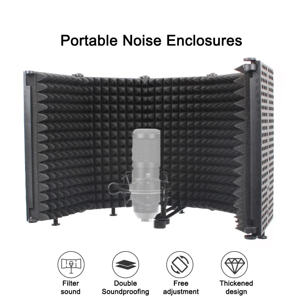 Professional Microphone Isolation Shield – Studio Sound Absorption Foam