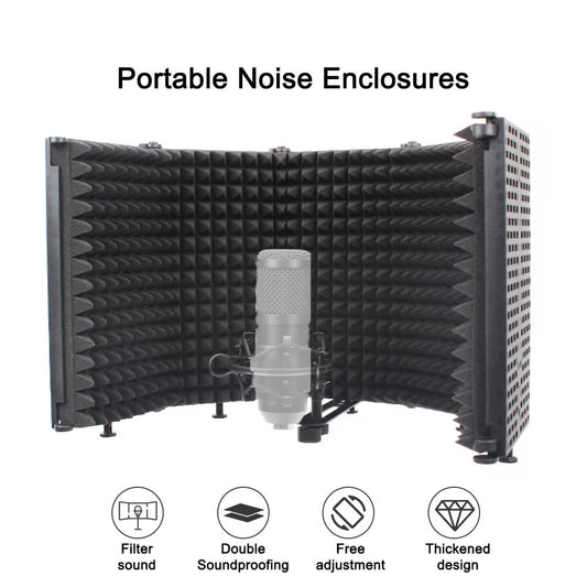 Professional Microphone Isolation Shield – Studio Sound Absorption Foam