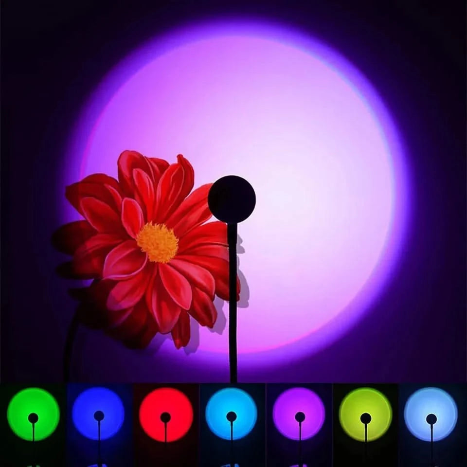 USB Sunset Lamp LED Rainbow Projector - Night Light for Home Decor