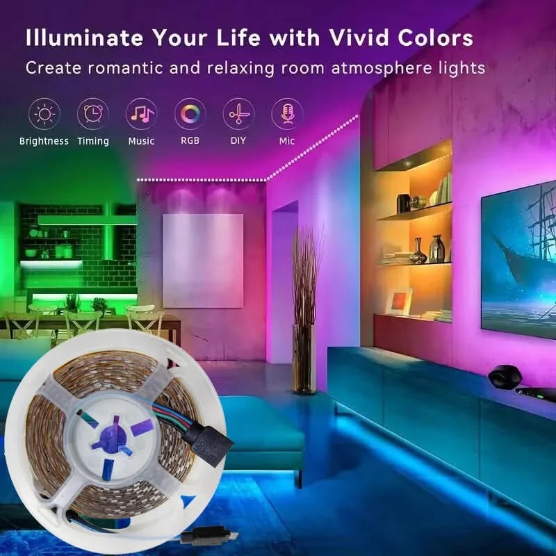 Bluetooth LED Strip Lights – RGB TV Backlights & Home Decor Lighting