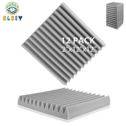 12er-Pack schallisolierende Schaumstoffplatten – Akustik-Wandpaneele für Studio & Zuhause