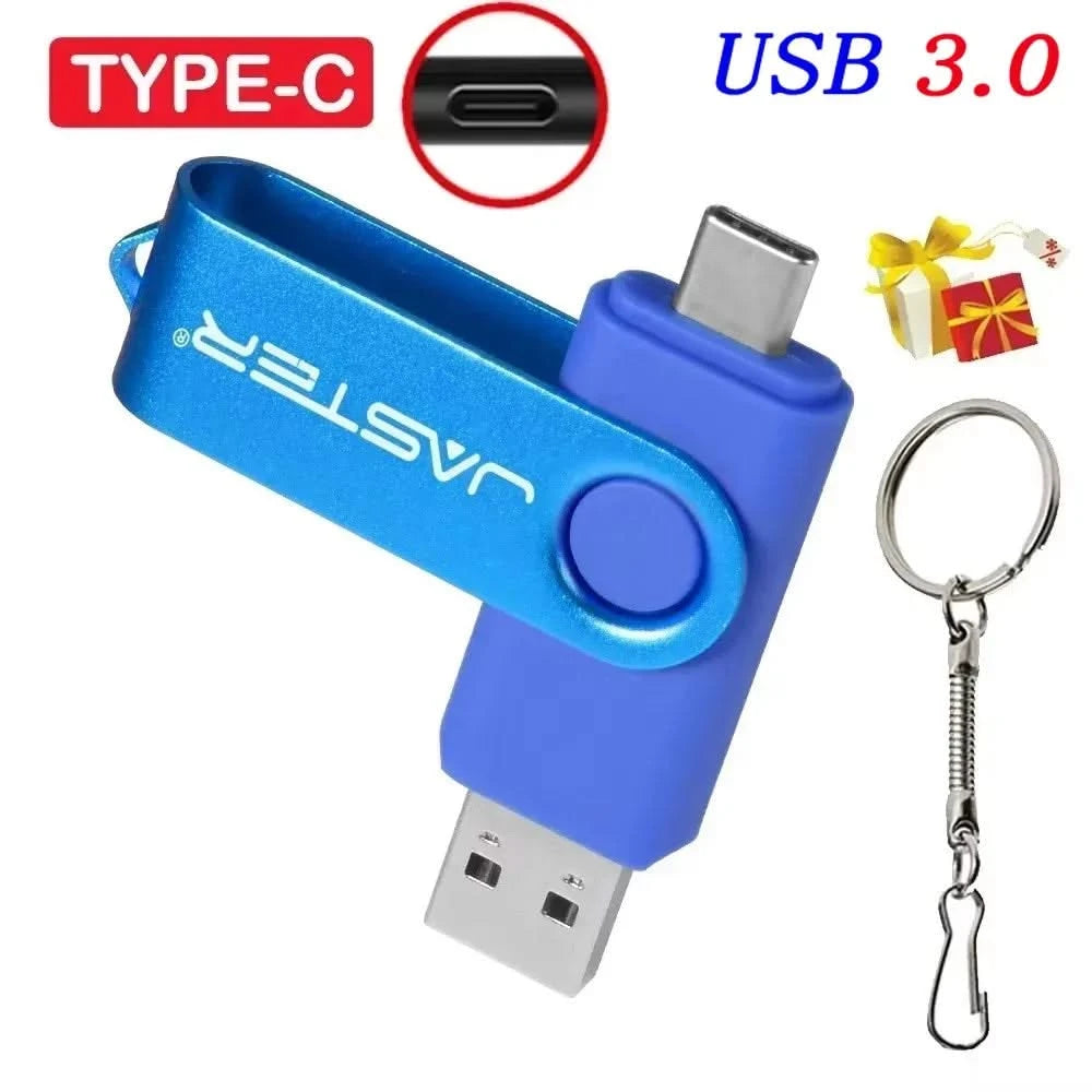 128GB USB 3.0 Type-C Flash Drive – High Speed Pen Drive with Keychain